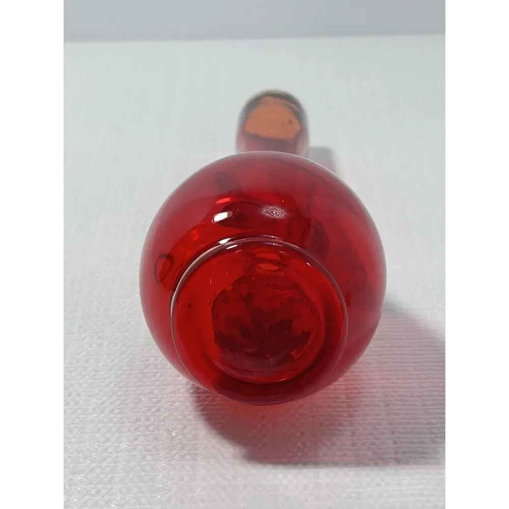 Vintage‎ Japan Emerald Red Bud Vase 8”Gold Gilding Hand Painted Flowers Moriage